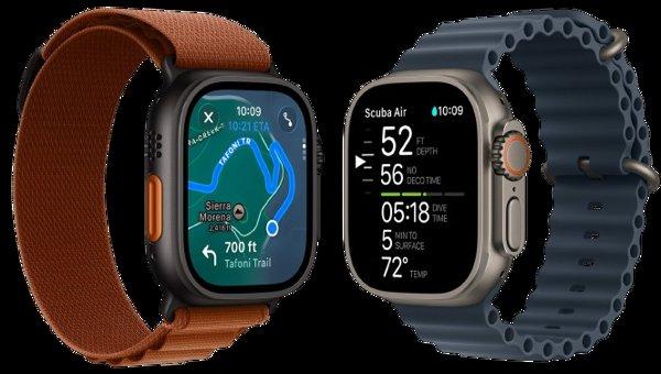 Apple Watch Ultra 3&nbsp;Cellular&nbsp;49mm Natural Titanium (Blue - Bright Blue Trail Loop) - M / L